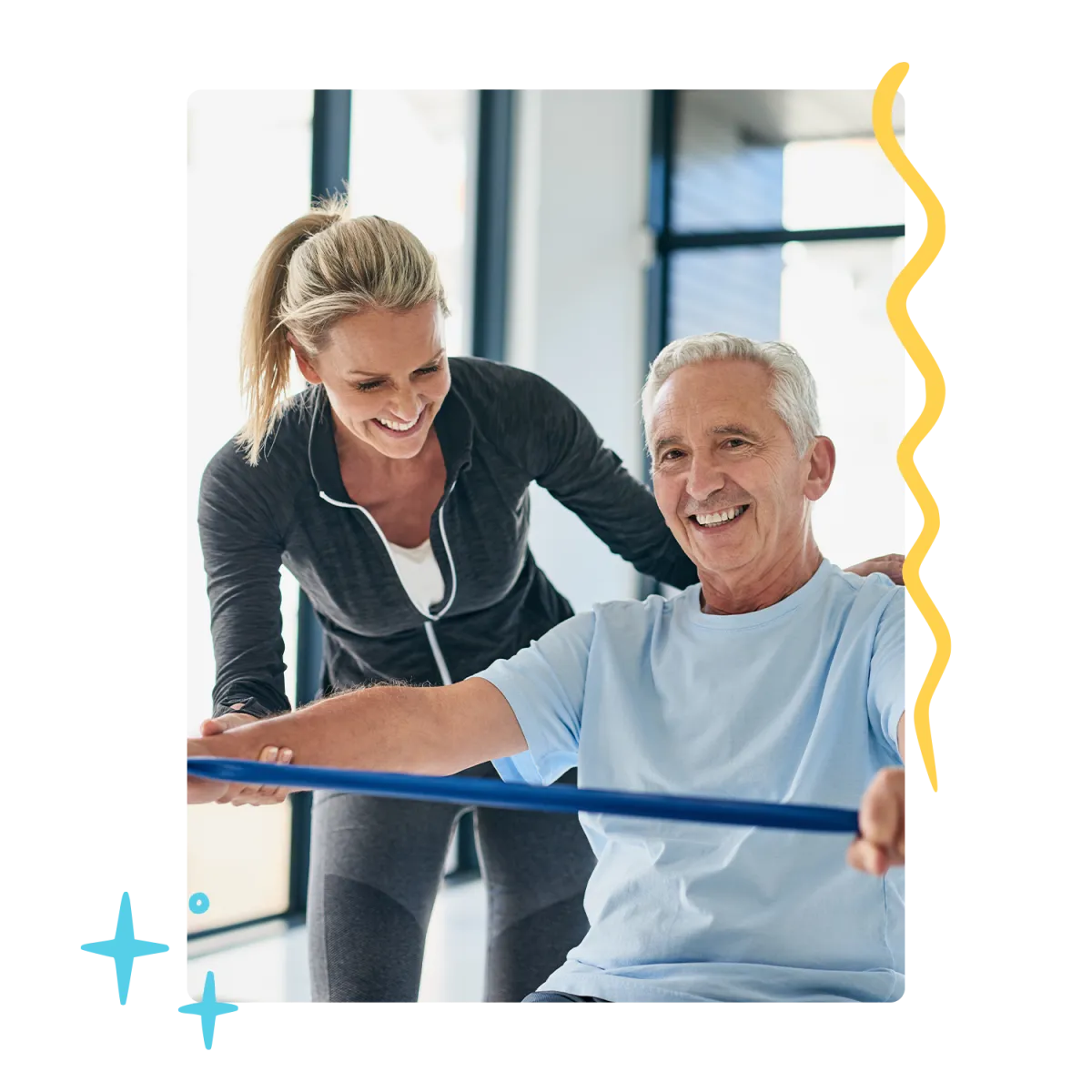 Physiotherapeutin mit Patient