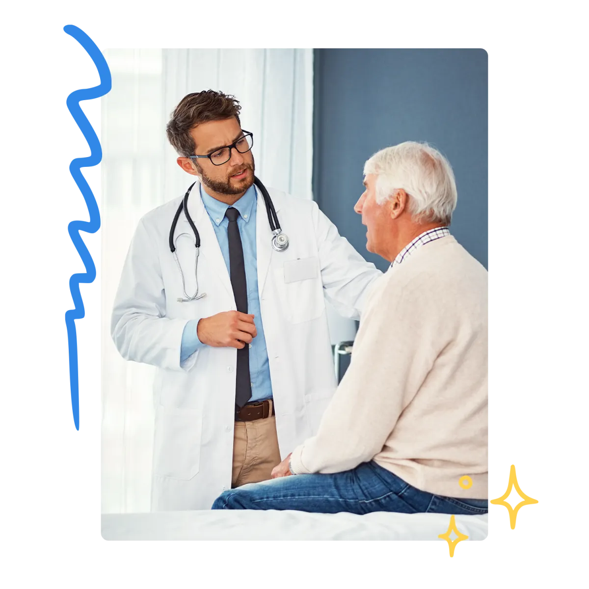 Arzt spricht mit Patient